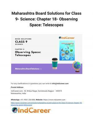 Maharashtra Board Solutions for Class 9- Science: Chapter 18- Observing Space: Telescopes