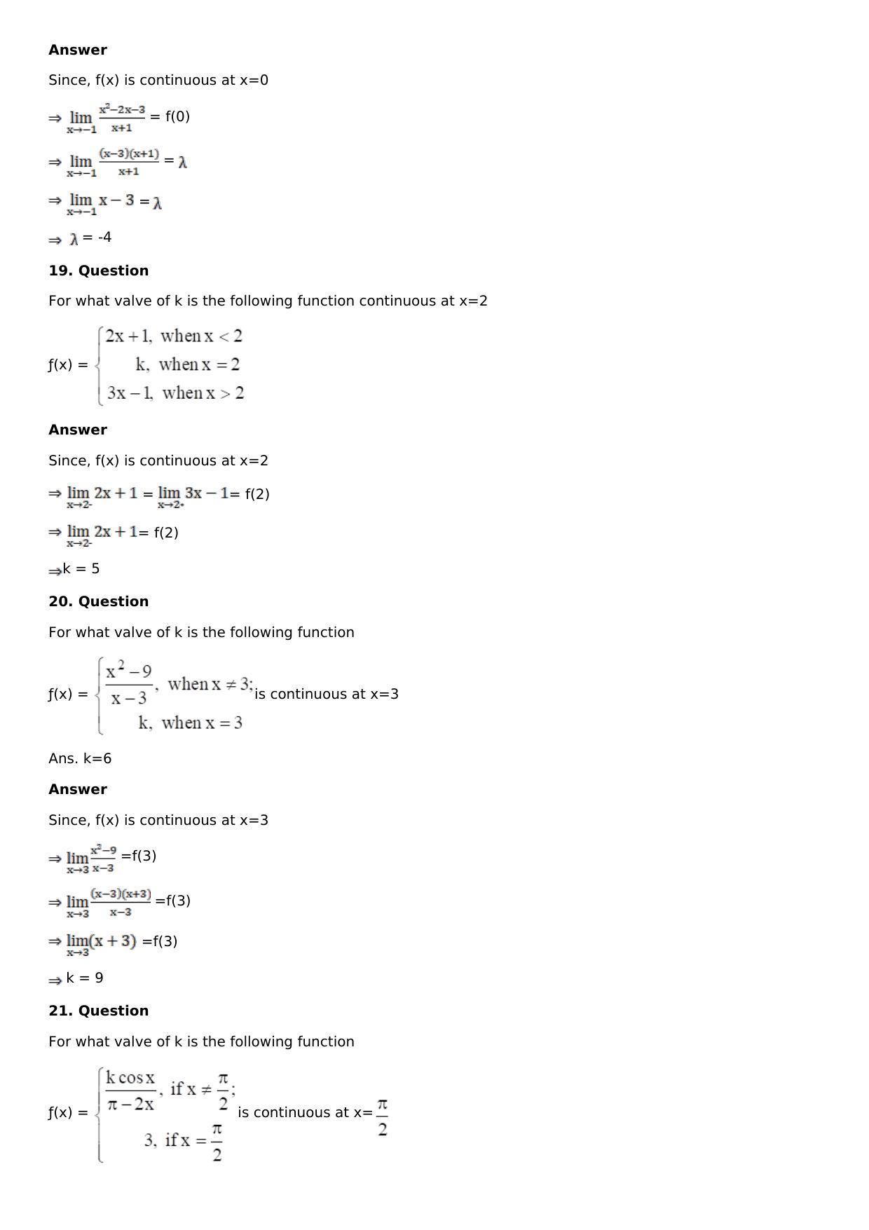 Chapter 9: Continuity and Differentiability Solutions: RS Aggarwal Class 12 Solutions - Page 8