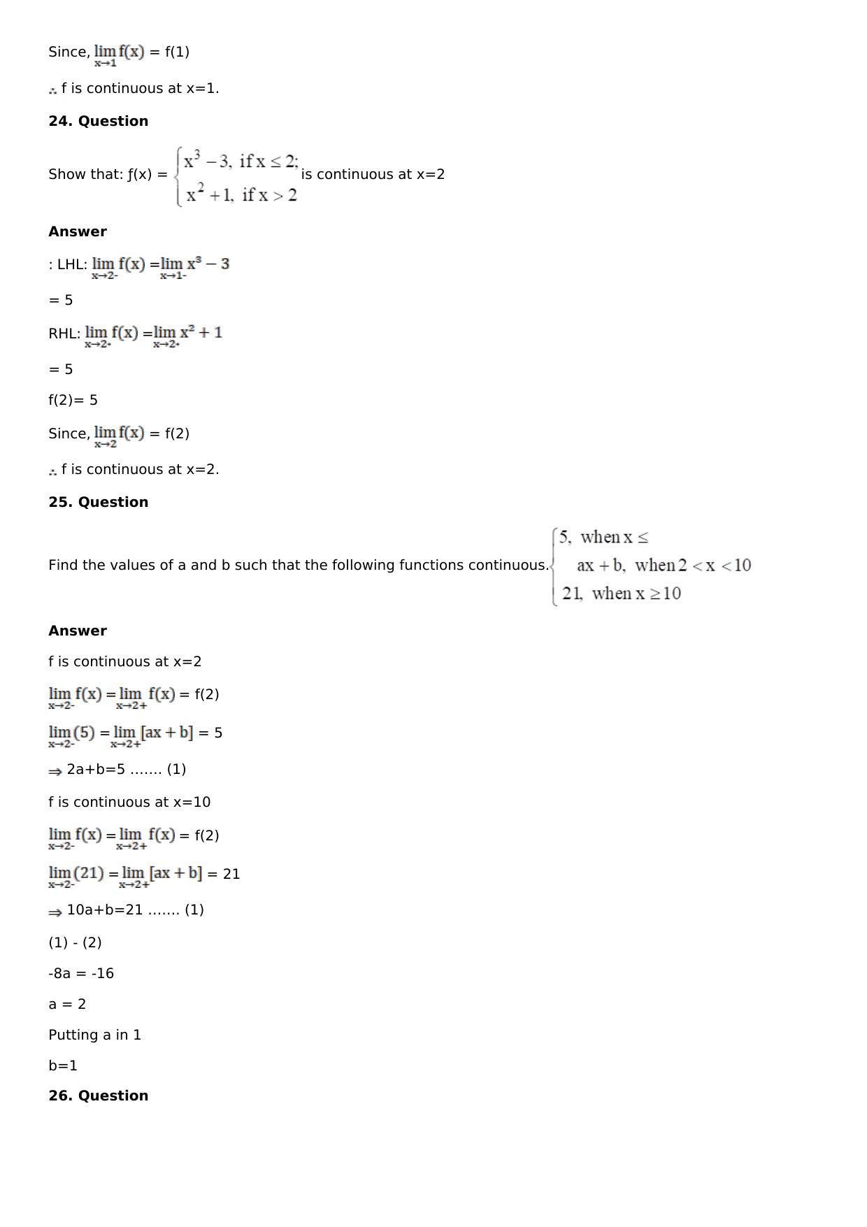 Chapter 9: Continuity and Differentiability Solutions: RS Aggarwal Class 12 Solutions - Page 10