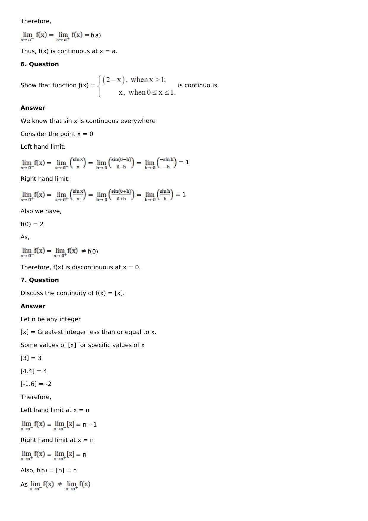 Chapter 9: Continuity and Differentiability Solutions: RS Aggarwal Class 12 Solutions - Page 15