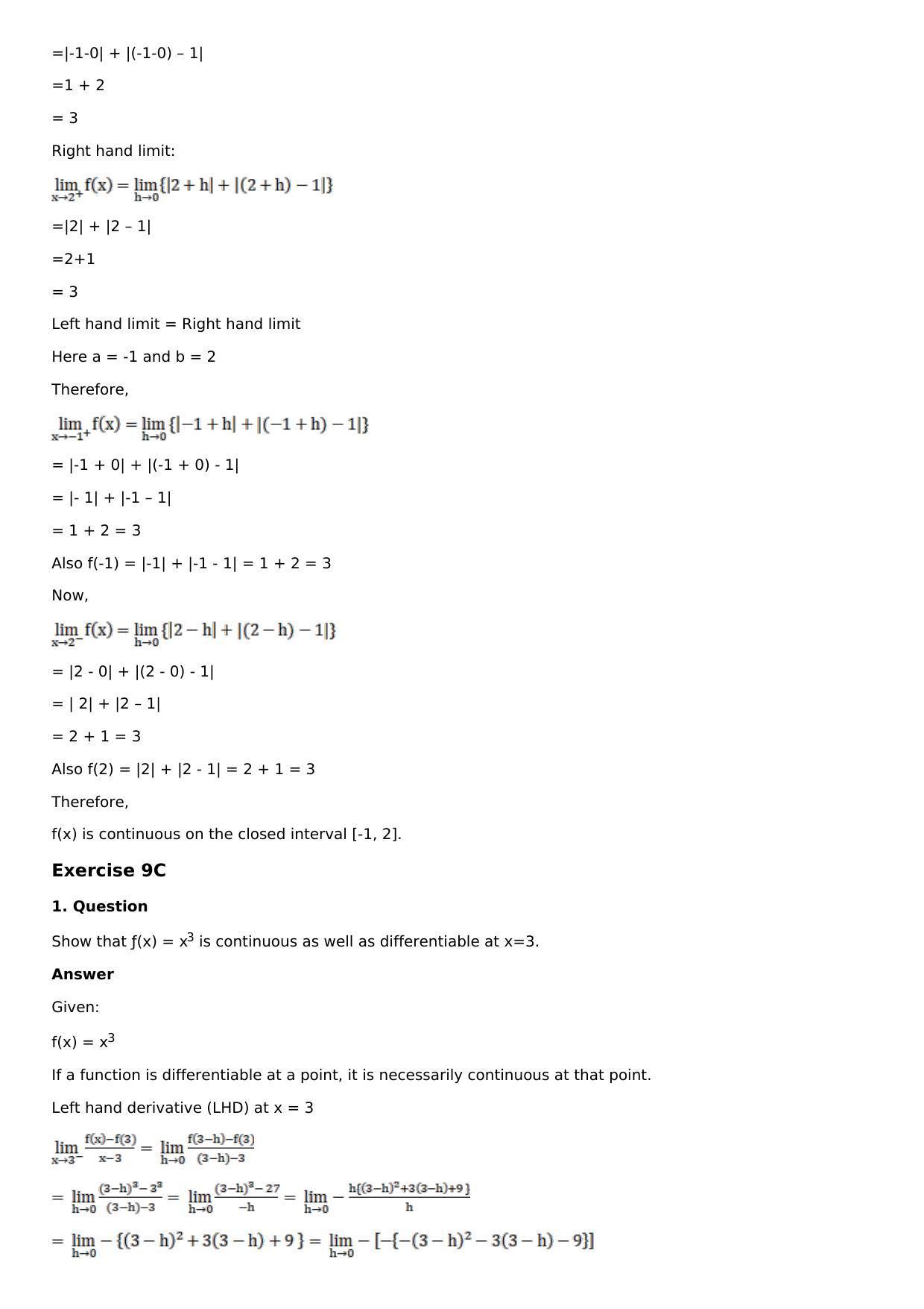 Chapter 9: Continuity and Differentiability Solutions: RS Aggarwal Class 12 Solutions - Page 18