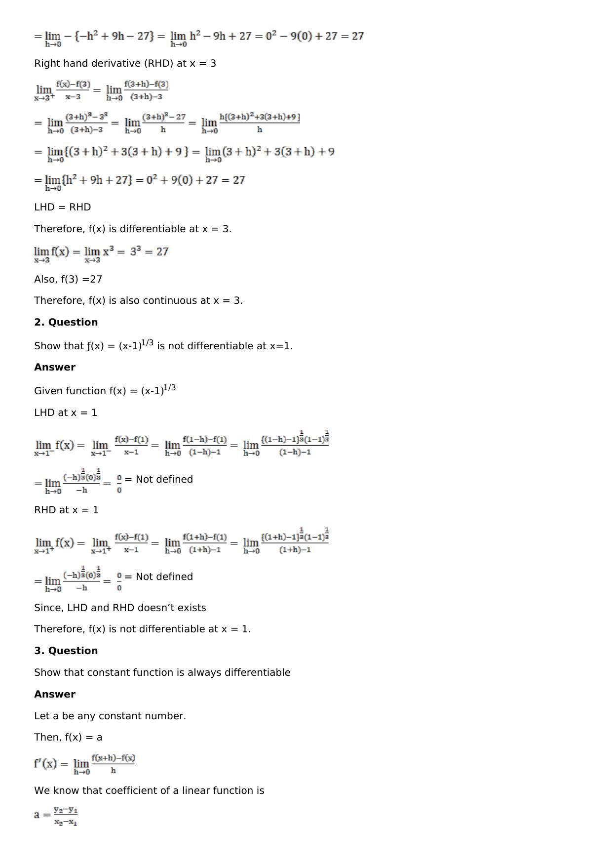 Chapter 9: Continuity and Differentiability Solutions: RS Aggarwal Class 12 Solutions - Page 19