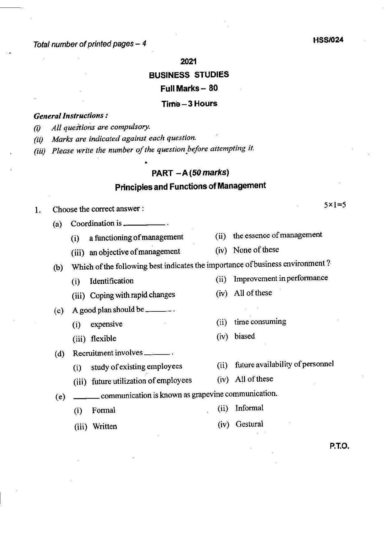 MBSE HSSLC 2021 Commerce Question Paper - Page 16