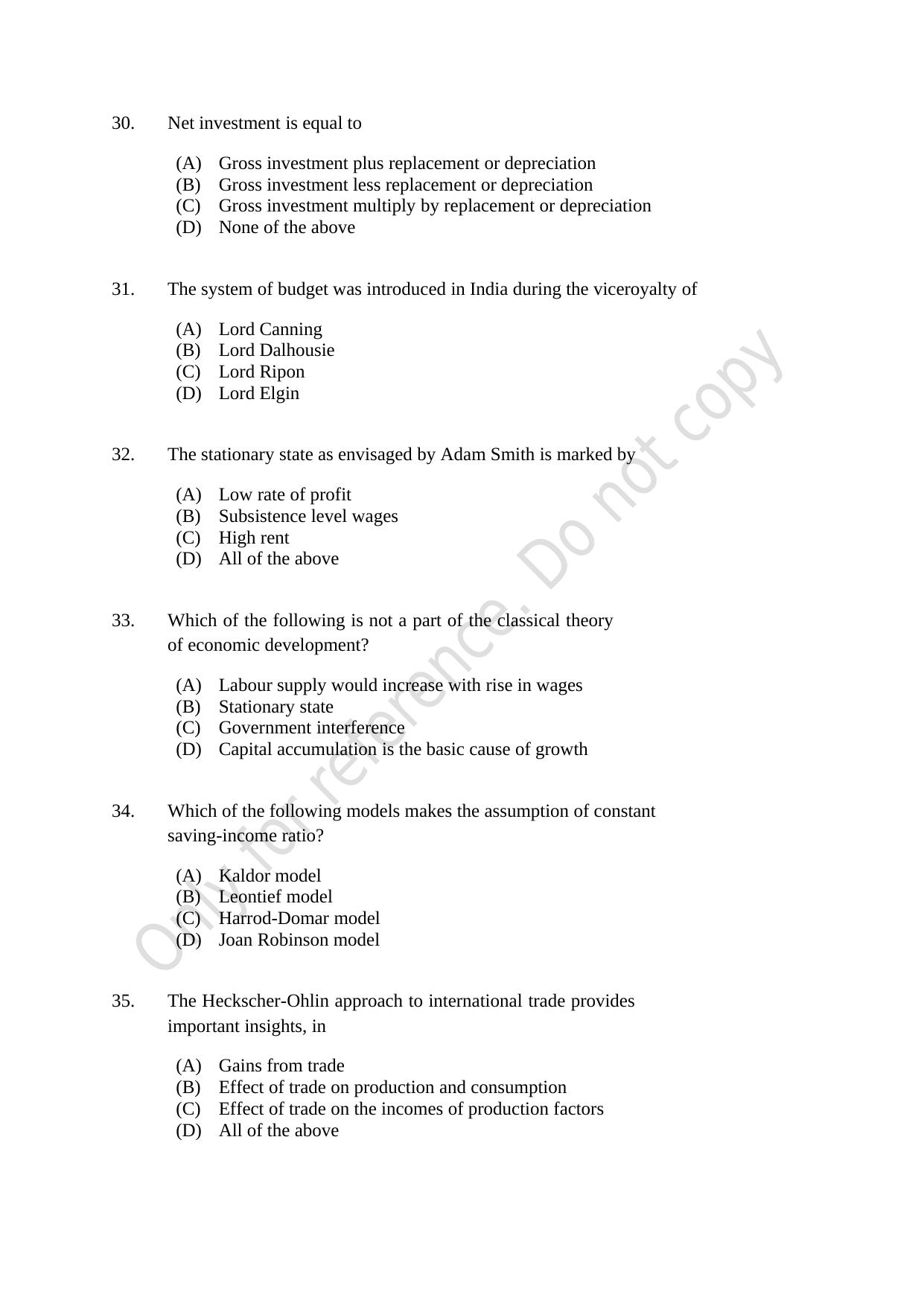 CUSAT CAT 2021 Economics Question Paper - Page 7