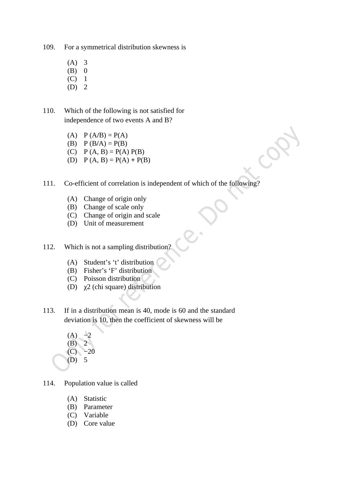 CUSAT CAT 2021 Economics Question Paper - Page 26