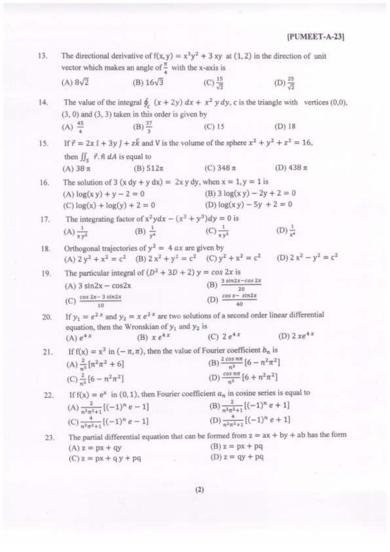PUMEET 2023 Question Papers - Page 3