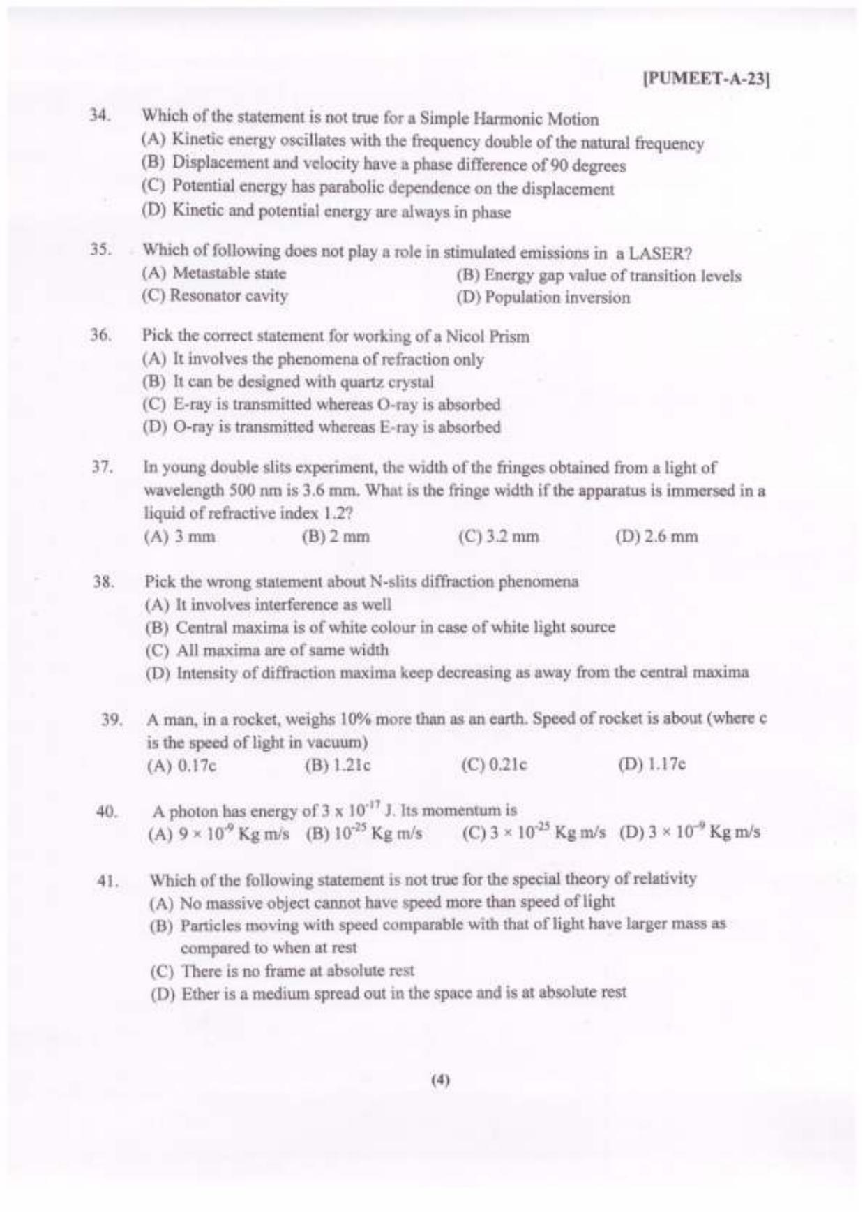 PUMEET 2023 Question Papers - Page 5