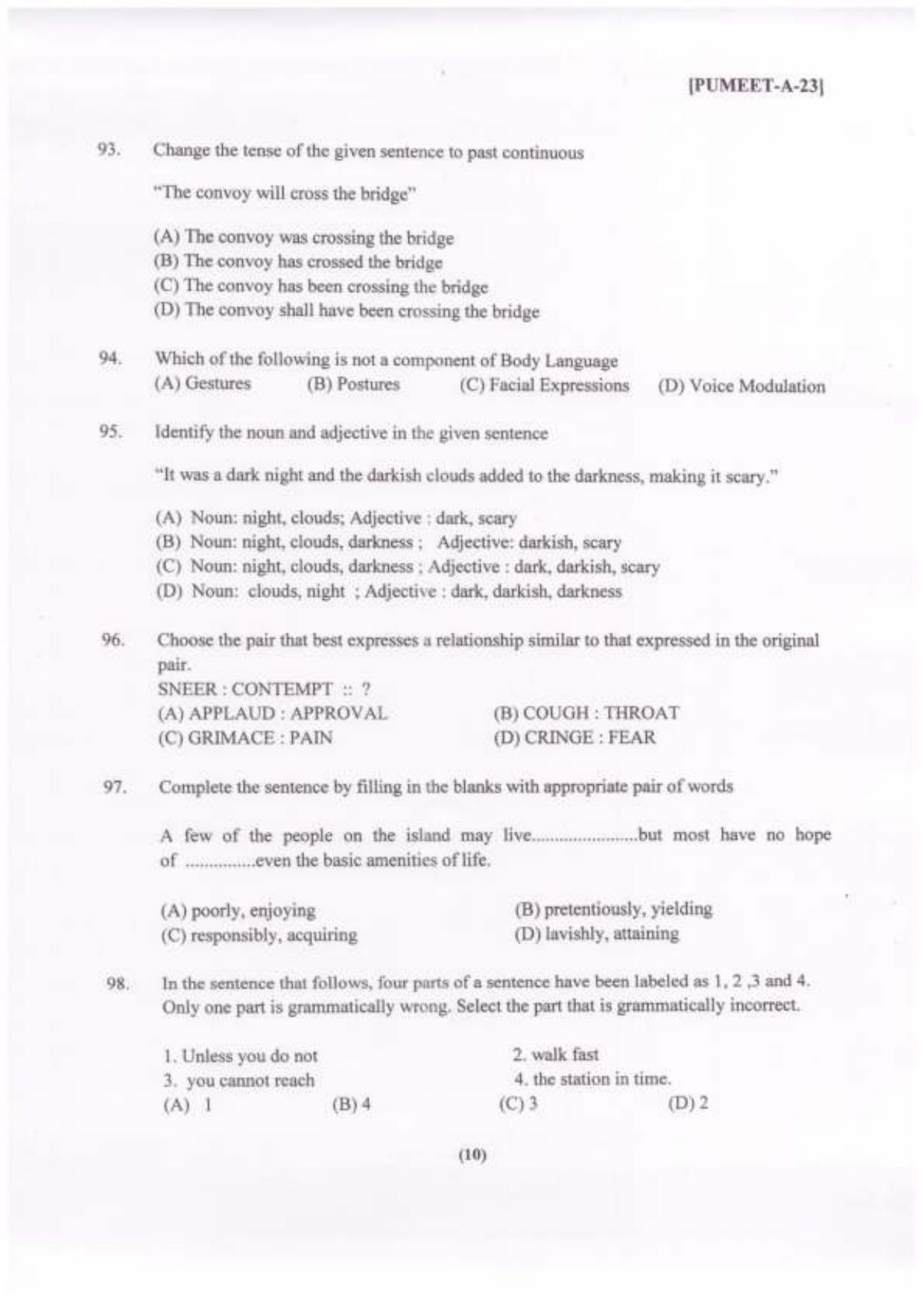 PUMEET 2023 Question Papers - Page 11