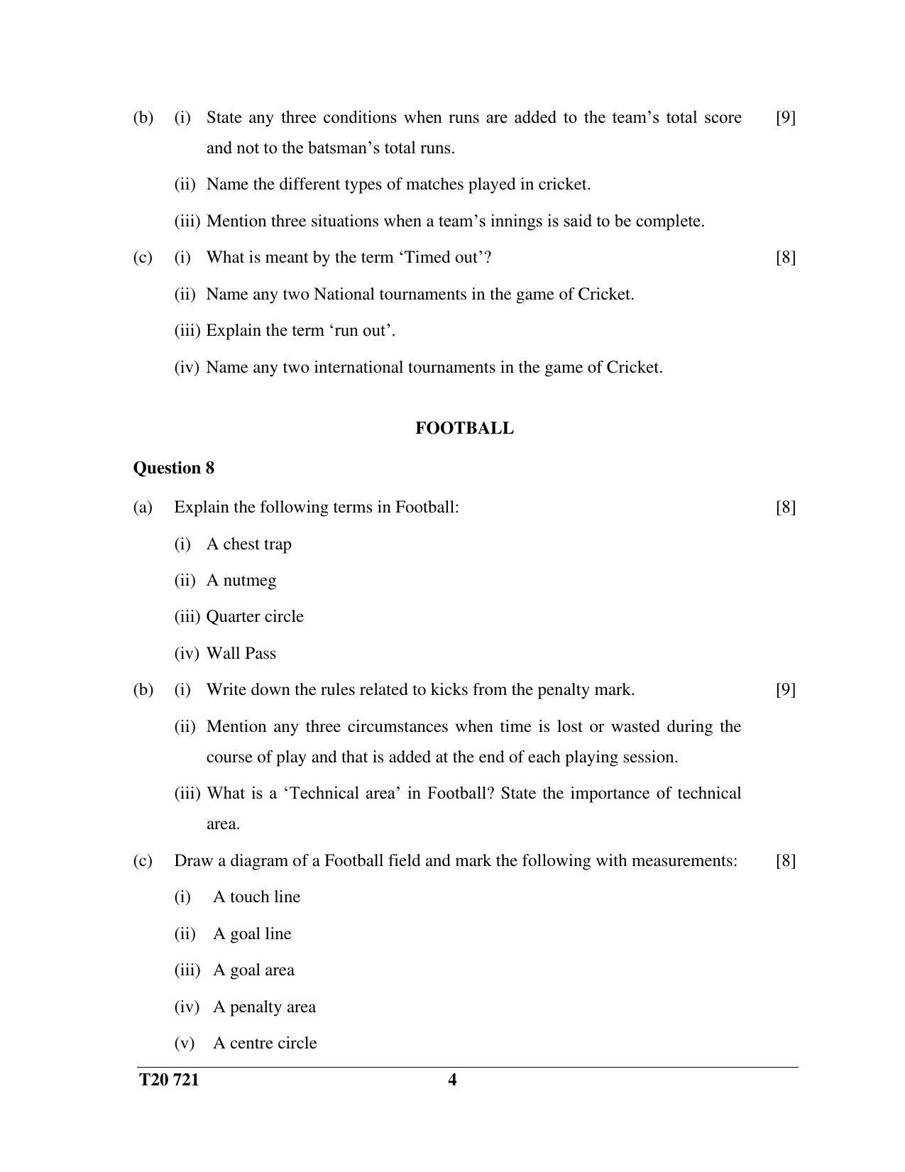 ICSE Class 10 Physical Education 2020 Question Paper - Page 4