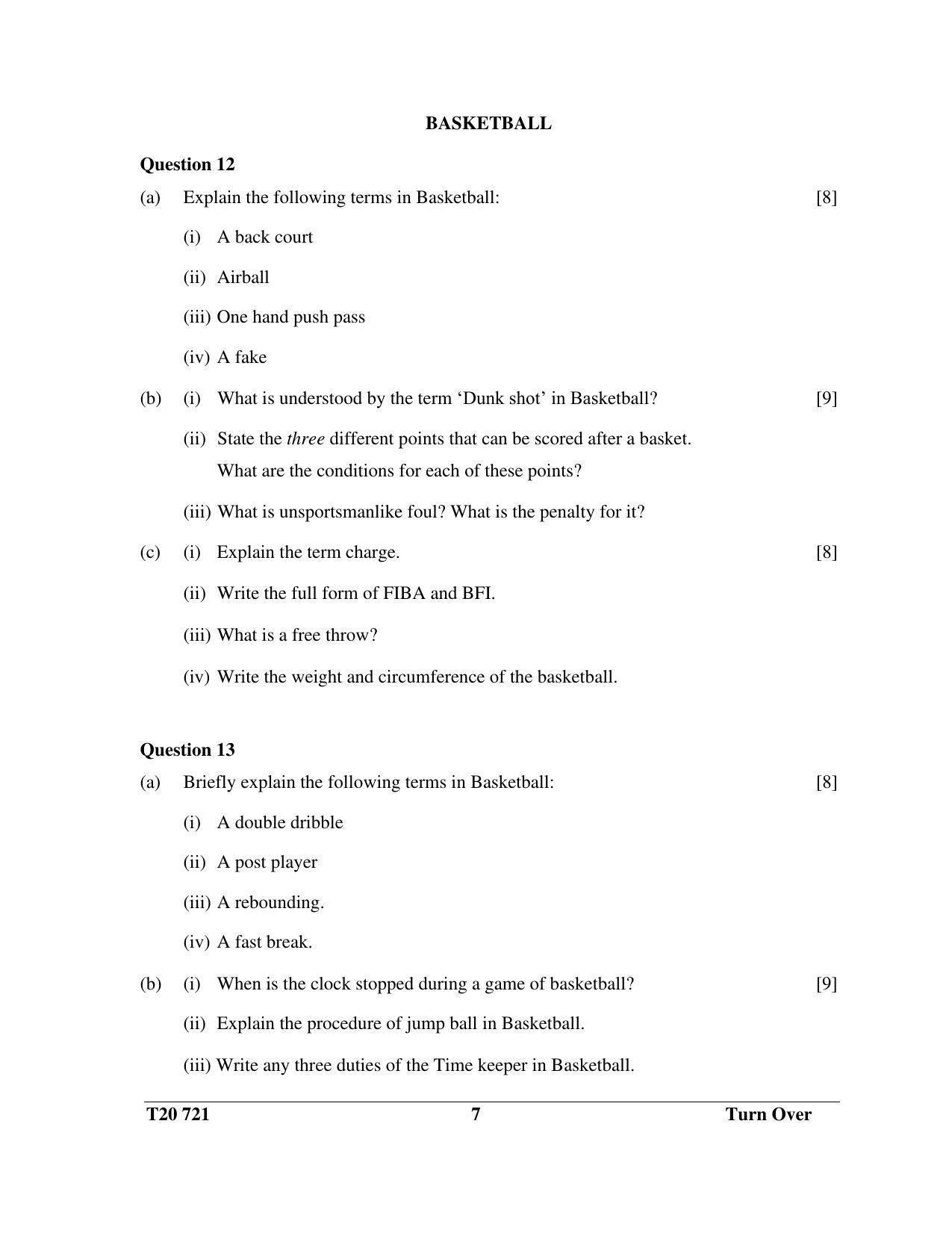 ICSE Class 10 Physical Education 2020 Question Paper - Page 7