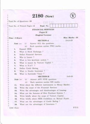 AP Inter 2nd Year Financial Services-II (new) March-2020-Vocational Question Pape