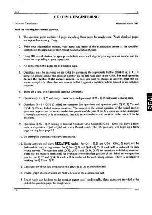 GATE 2010 Civil Engineering (CE) Question Paper with Answer Key