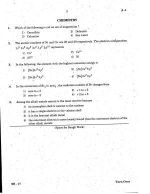 COMEDK UGET 2018 Chemistry Question Paper