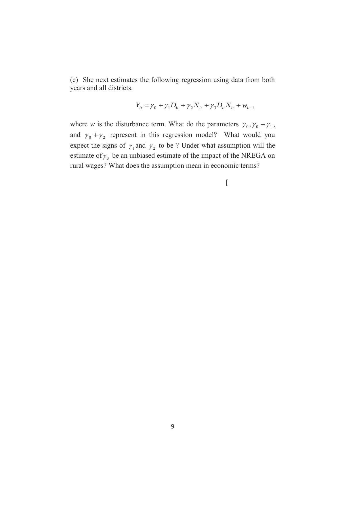 ISI Admission Test JRF in Quantitative Economics QEB 2016 Sample Paper - Page 9