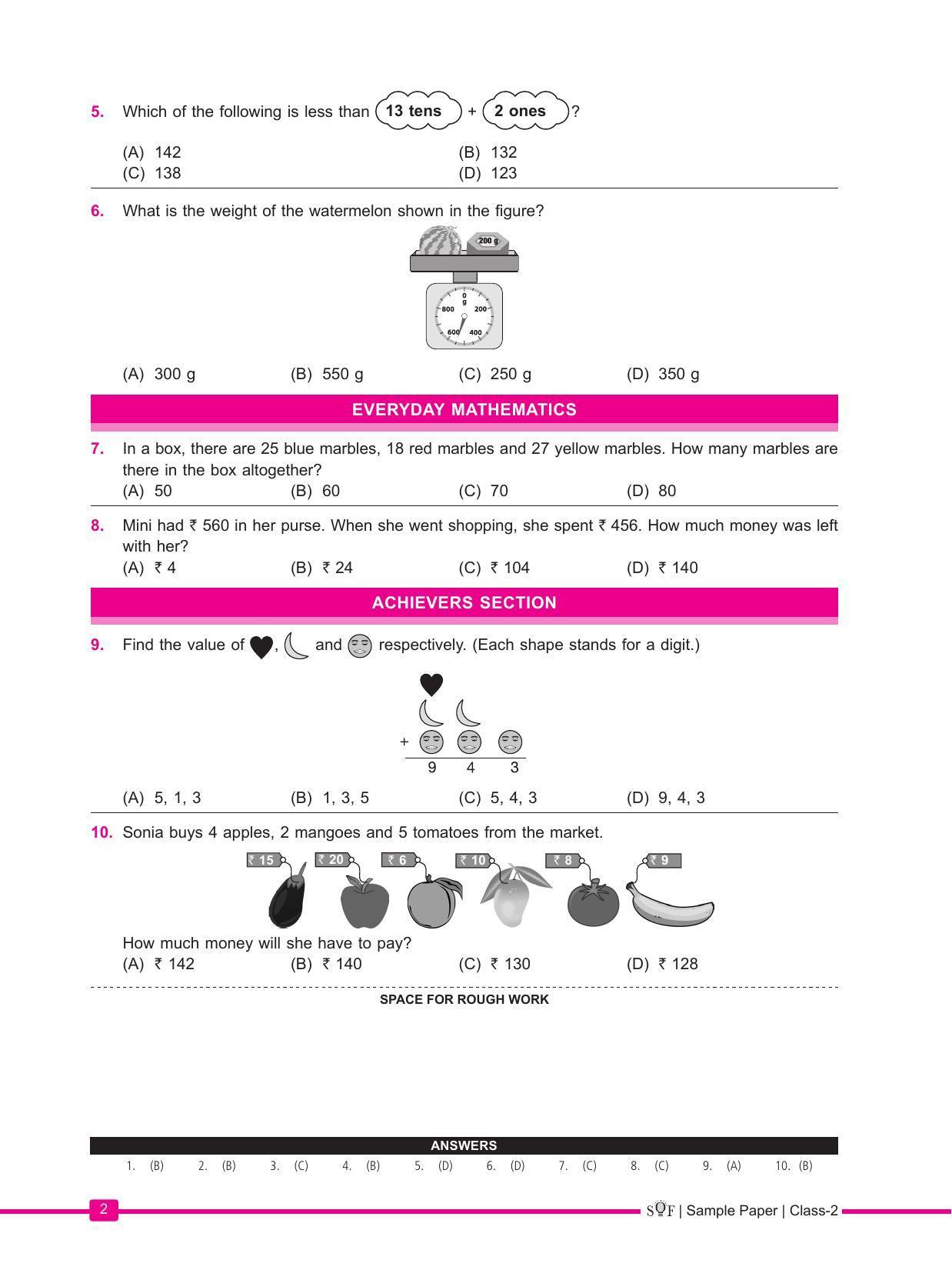 SOF IMO Sample Paper 2023 Class 2 - Page 2