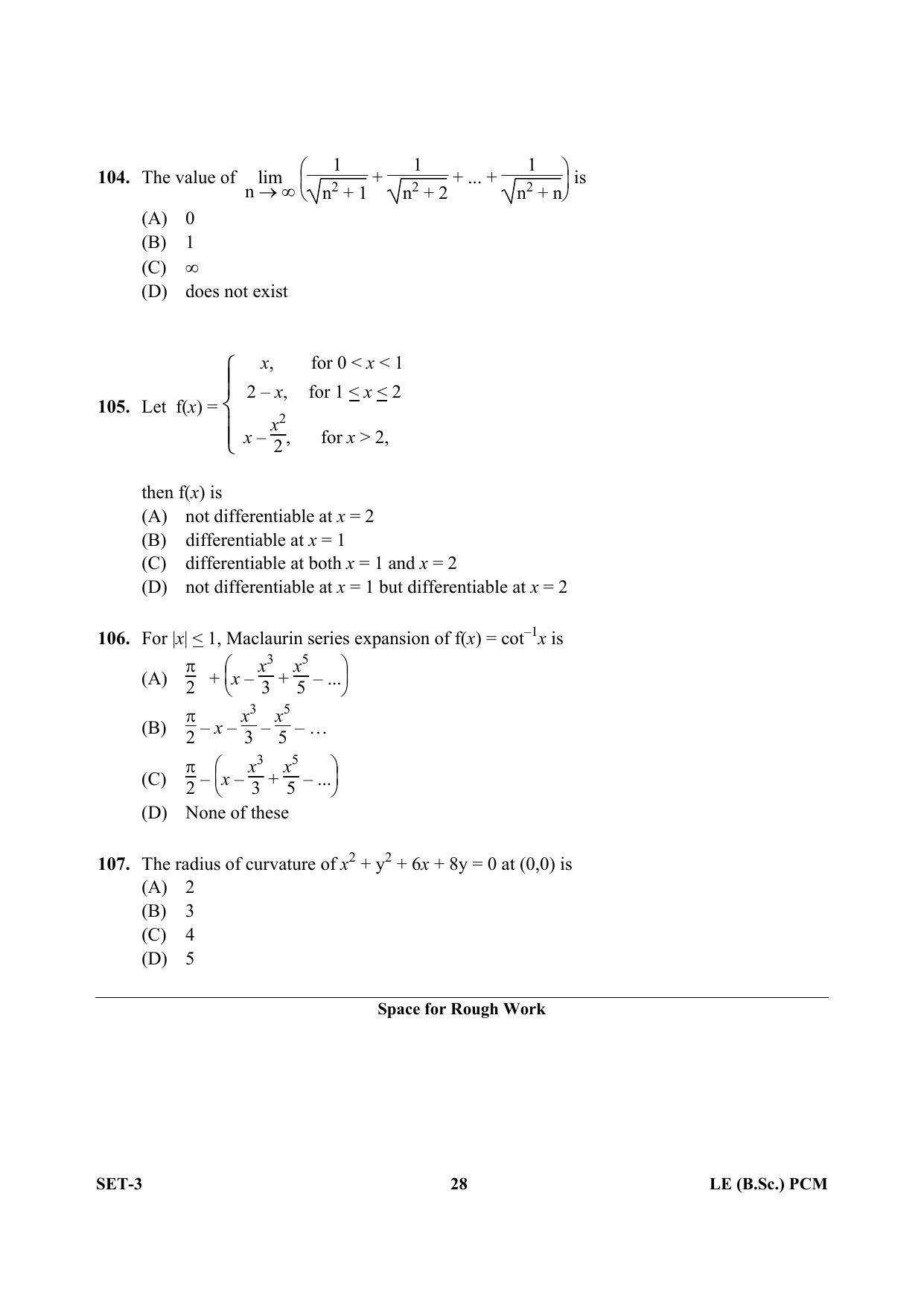 OJEE 2013 LE B.Sc PCM Set 3 Question Paper - Page 27