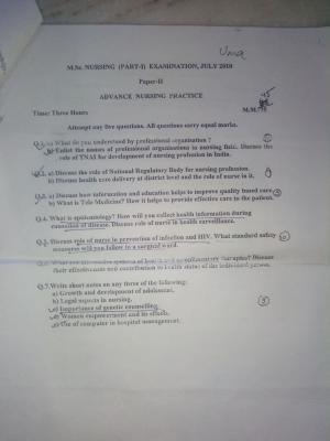 UHS M.Sc Nursing (Pervious) July-2010 Question Paper