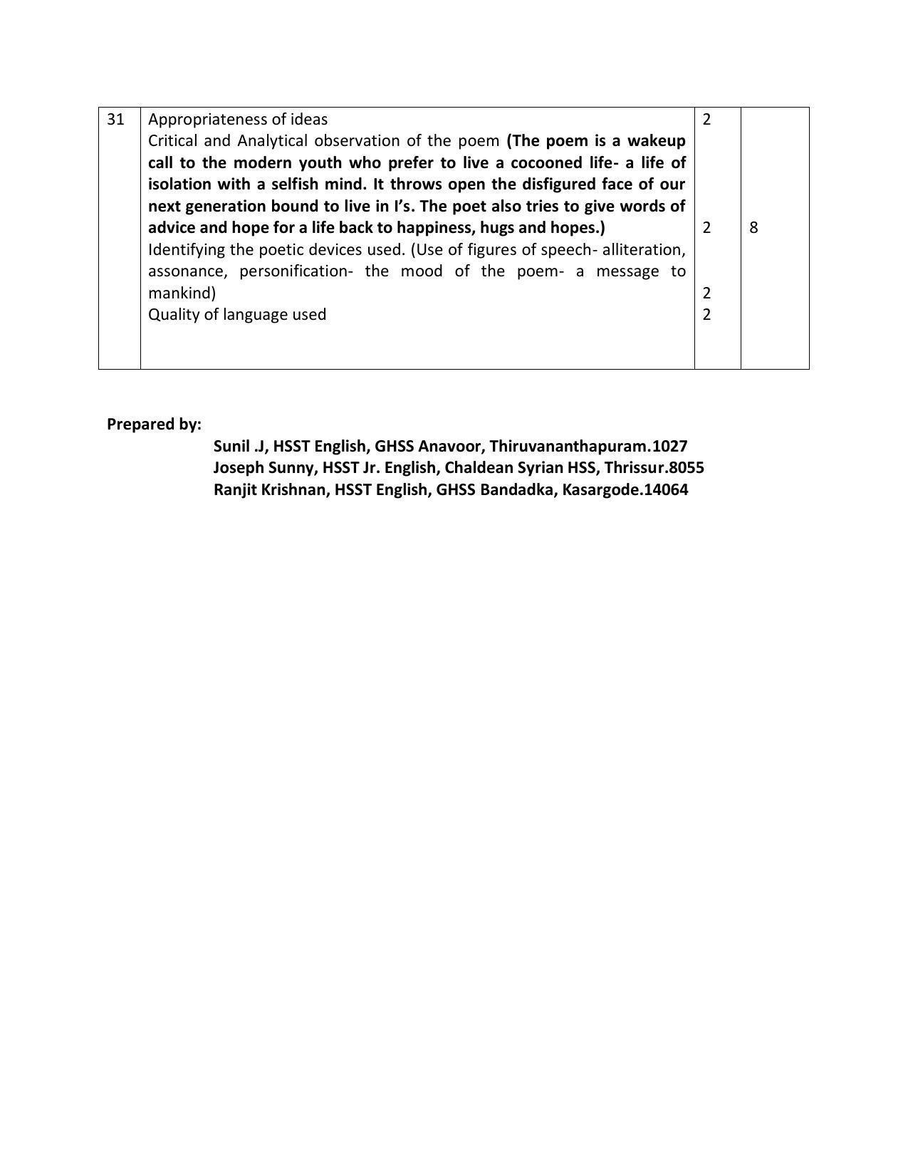 Kerala Plus One 2022 English Answer Key - Page 4