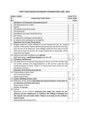 Kerala Plus One 2022 English Answer Key