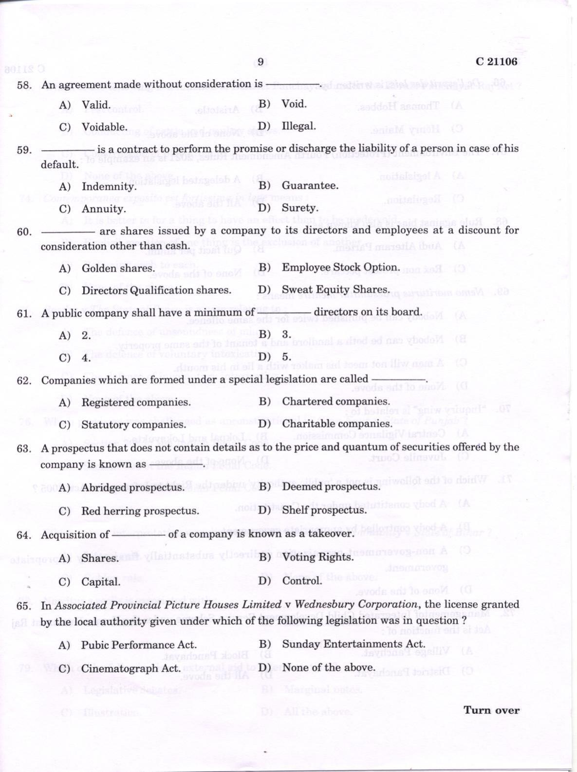 CUCAT 2022 LLM with Double Specialisation Question Paper - Page 9