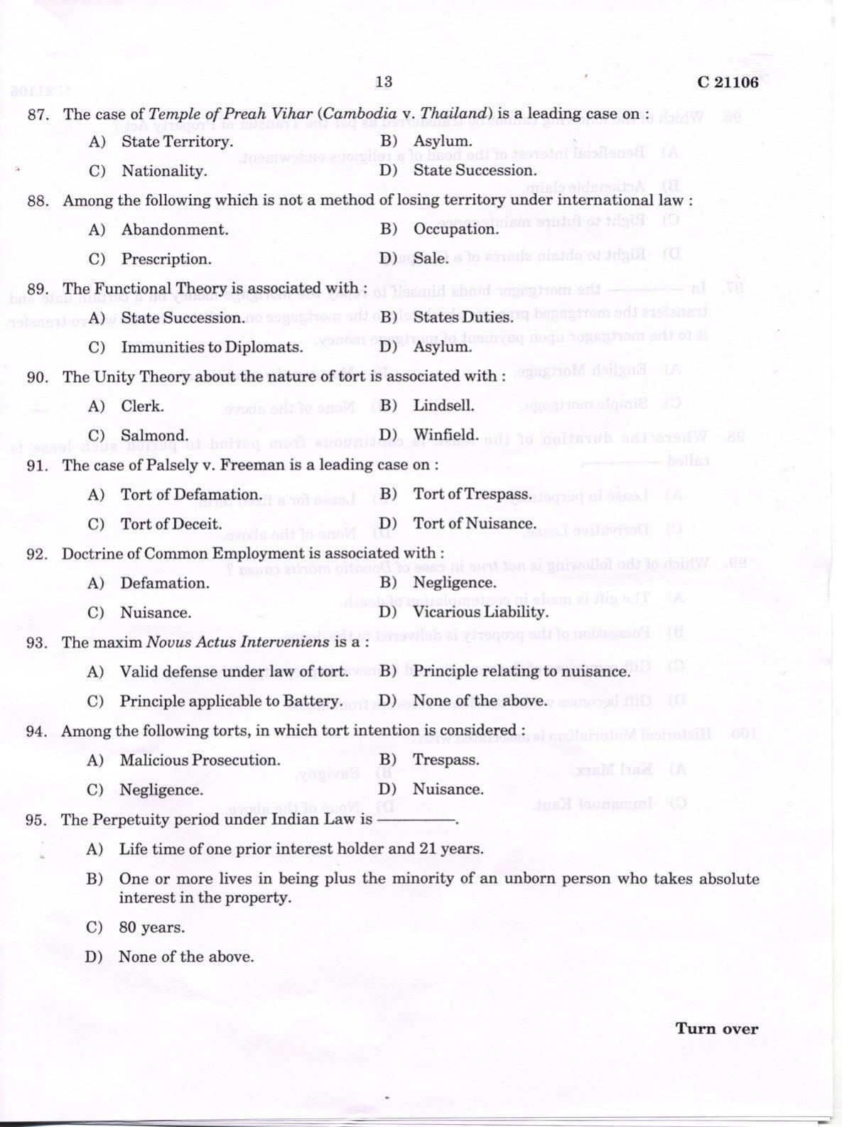 CUCAT 2022 LLM with Double Specialisation Question Paper - Page 12