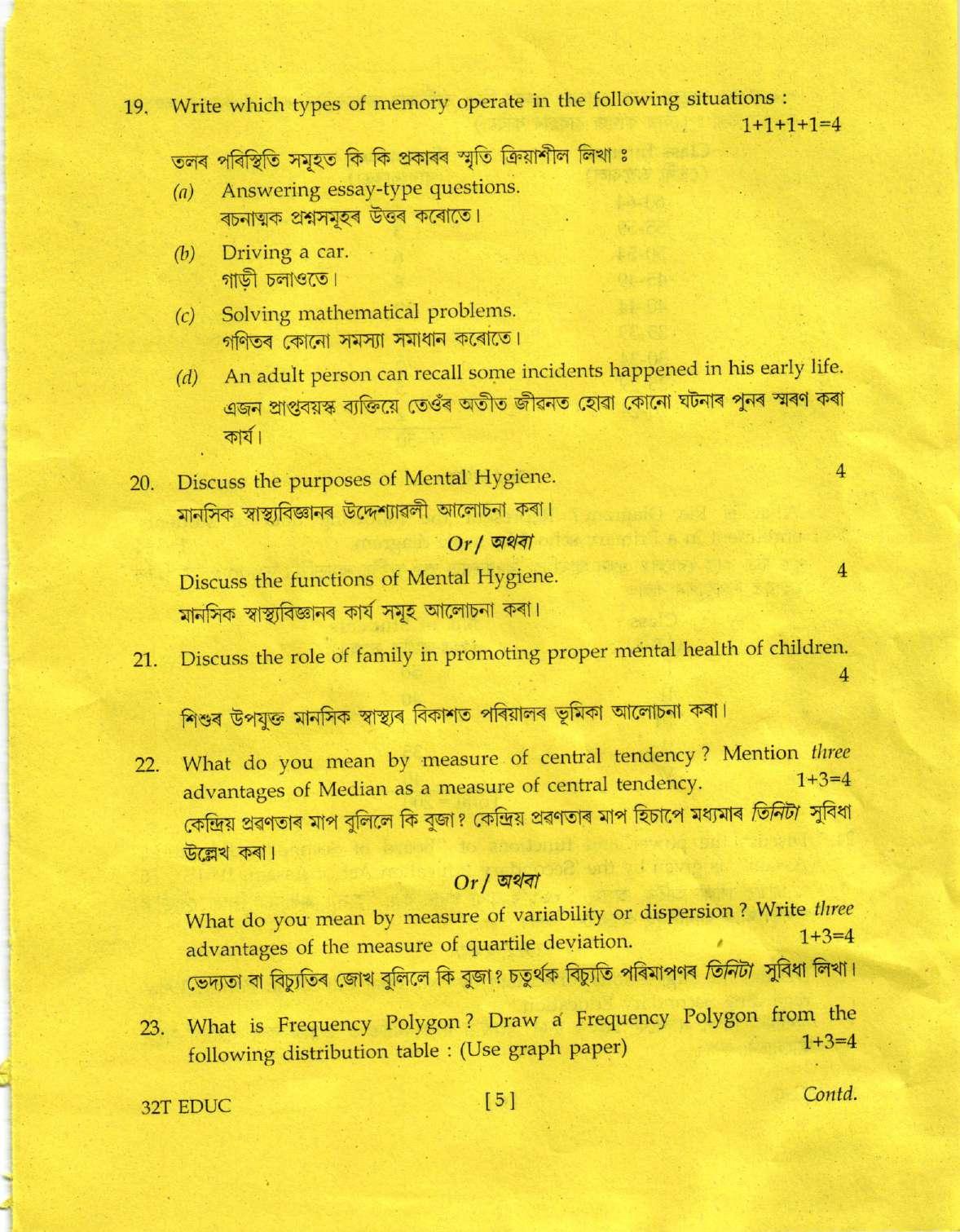 Assam HS 2nd Year Education 2022 Question Paper - Page 5
