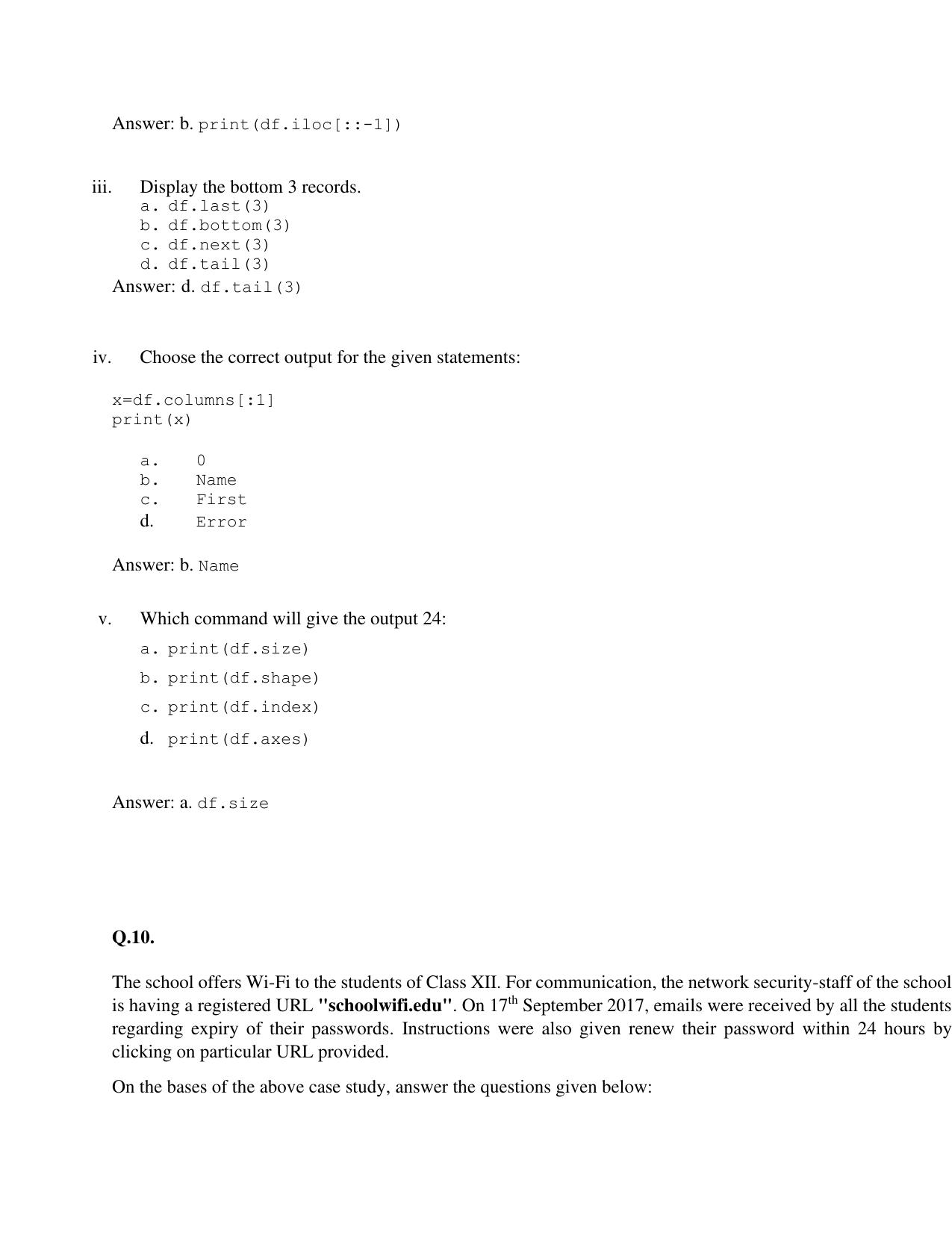 CBSE Class XII Informatics Practices Question Bank - Page 19