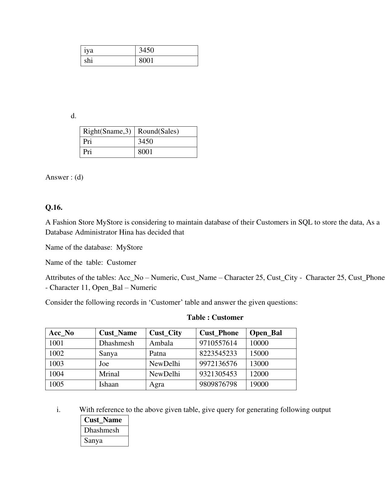 CBSE Class XII Informatics Practices Question Bank - Page 29