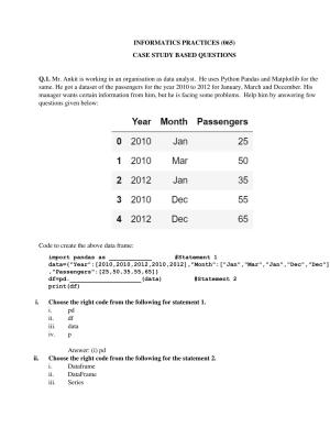 CBSE Class XII Informatics Practices Question Bank