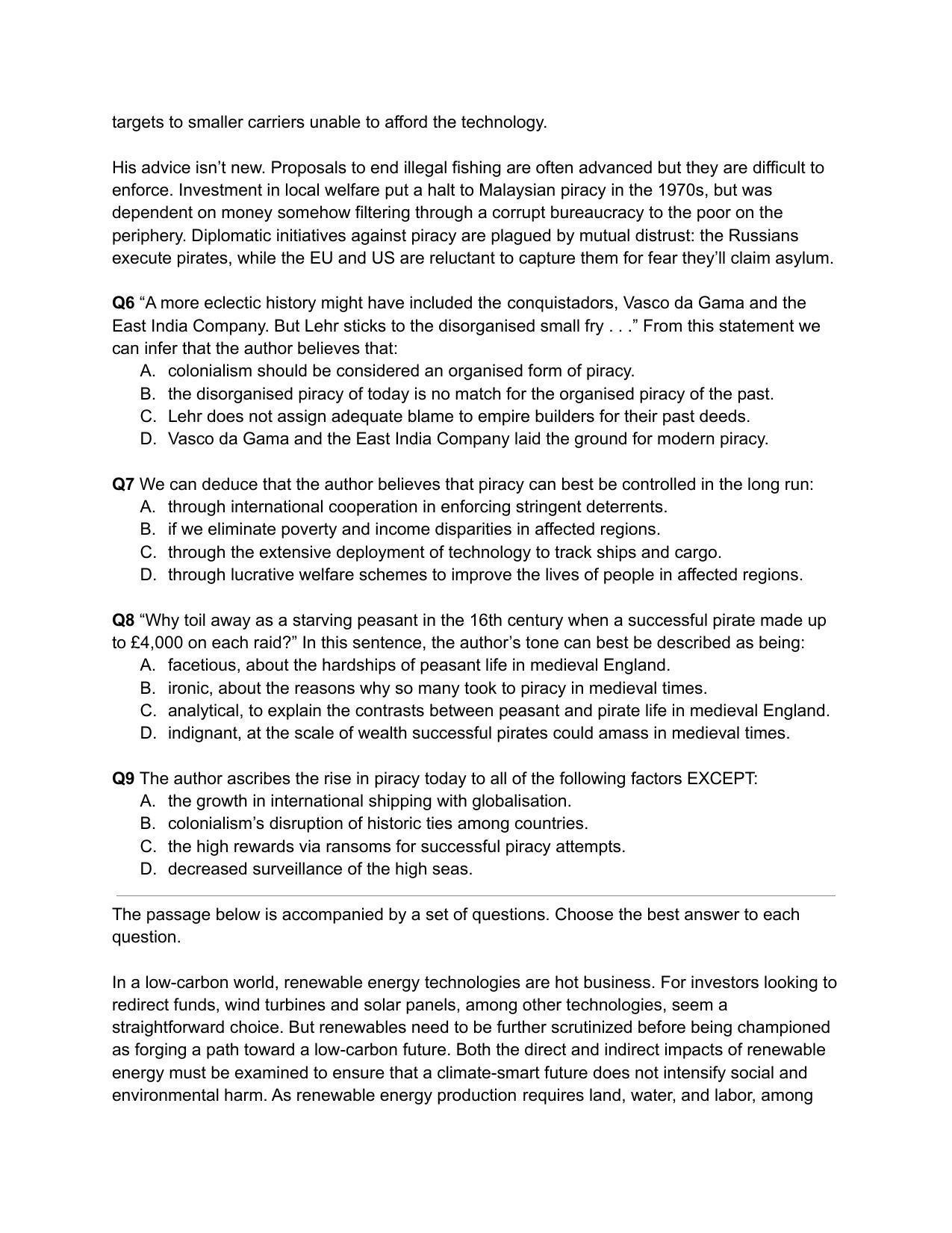 CAT 2020 CAT VARC Slot 2 Question Paper - Page 4
