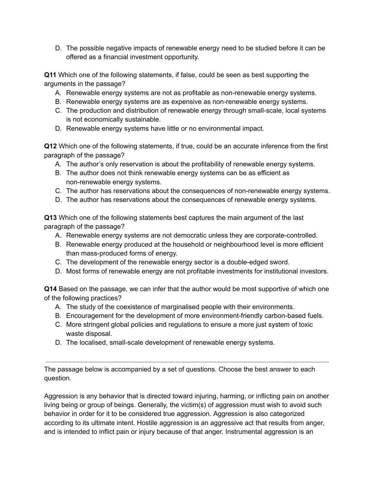 CAT 2020 CAT VARC Slot 2 Question Paper - Page 6