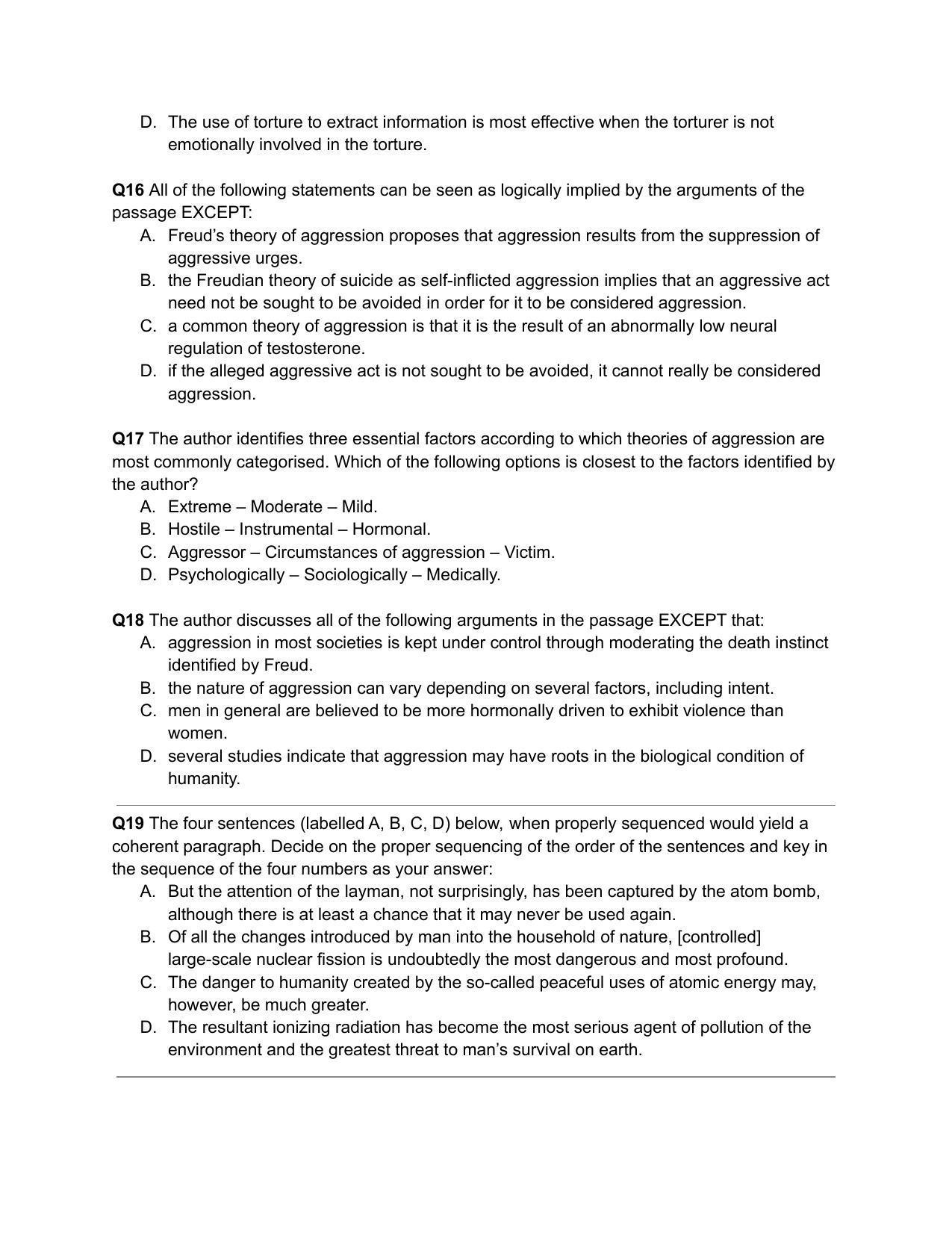 CAT 2020 CAT VARC Slot 2 Question Paper - Page 8
