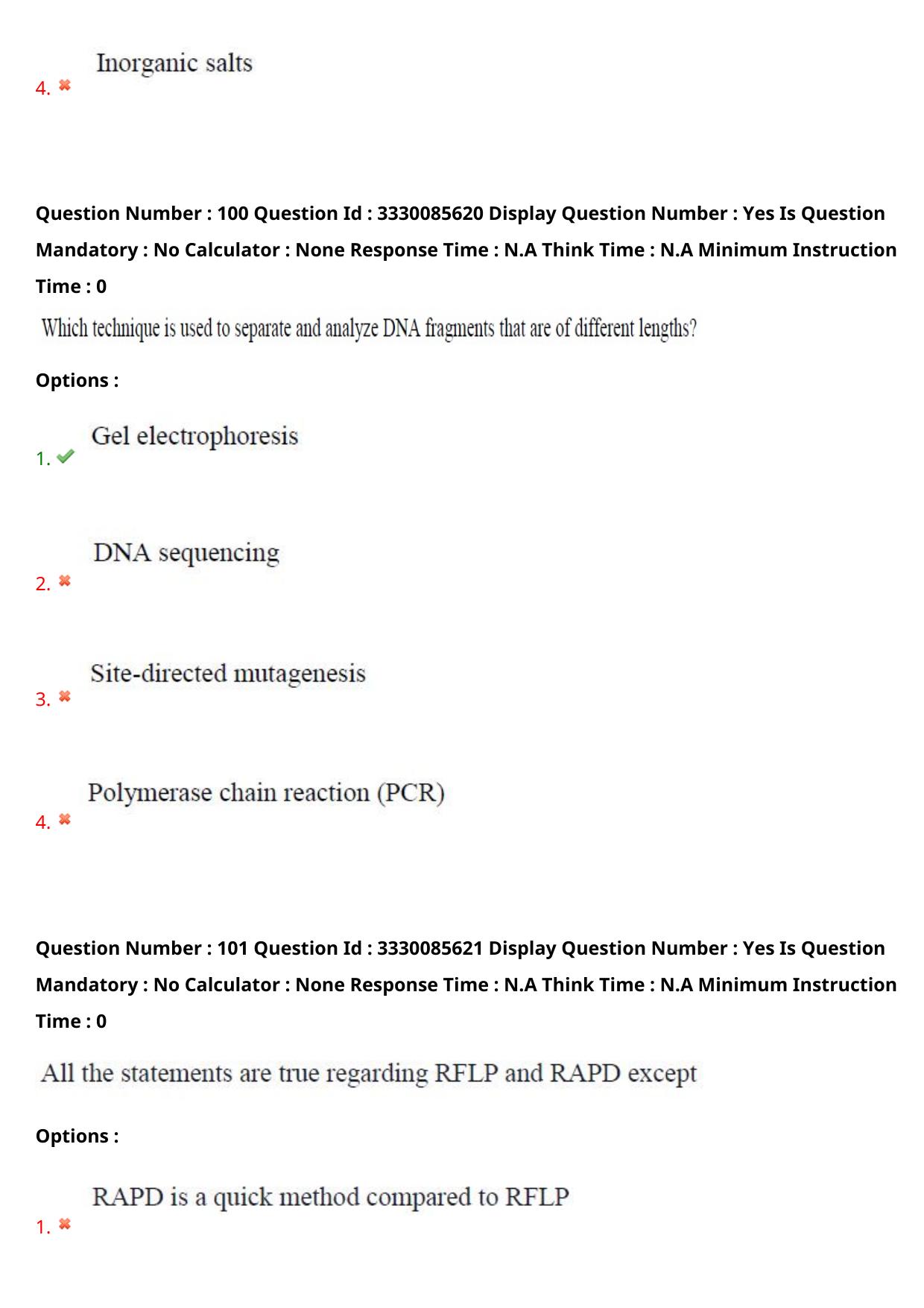 AP PGECET 2024 Biotechnology Question Paper with Preliminary Key - Page 61