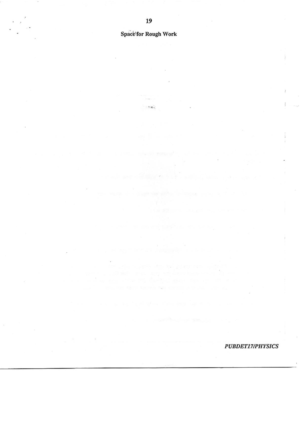 PUBDET 2017 Physics Question Paper - Page 19