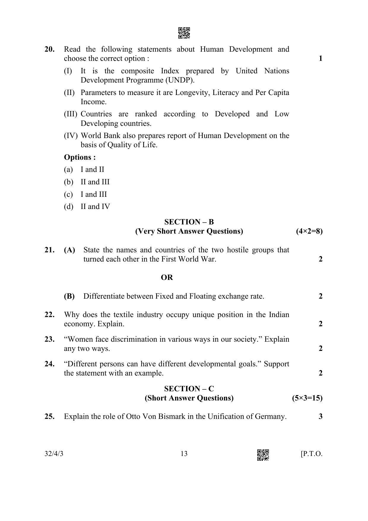 CBSE Class 10 32-4-3 Social Science 2023 Question Paper - Page 13