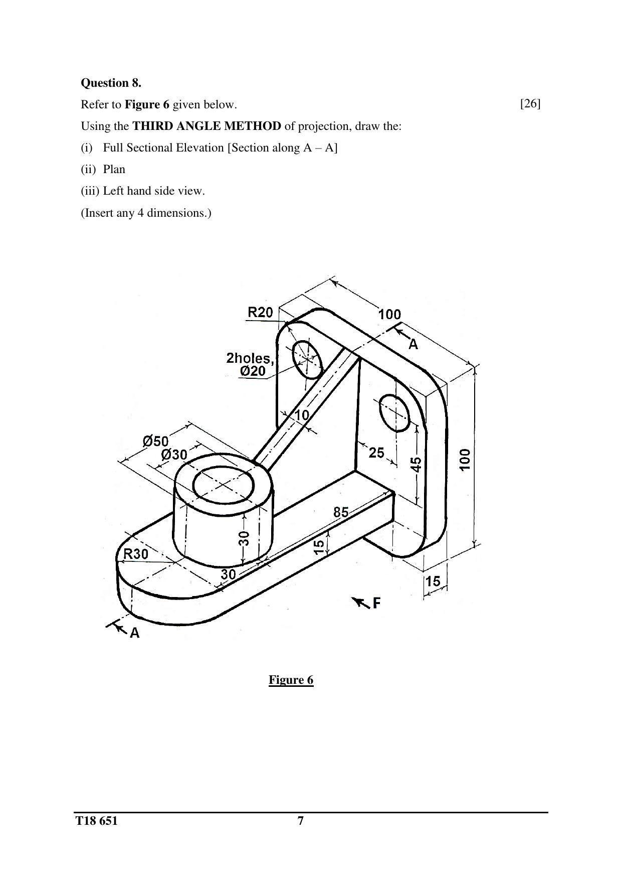 ISC Class 12 2018 Technical Drawing Application Question Paper - Page 7