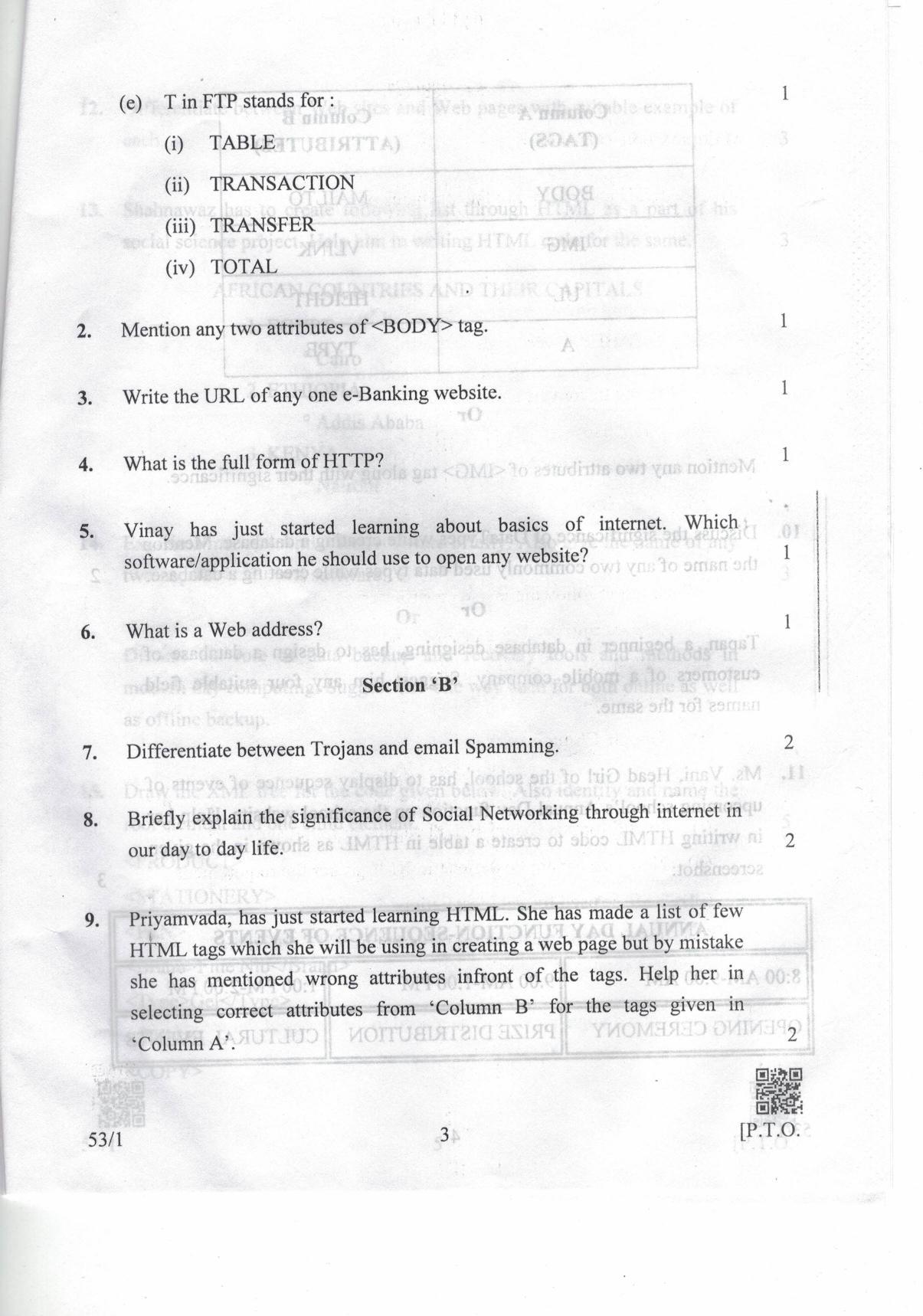 CBSE Class 10 53-1 FIT 2019 Question Paper - Page 3