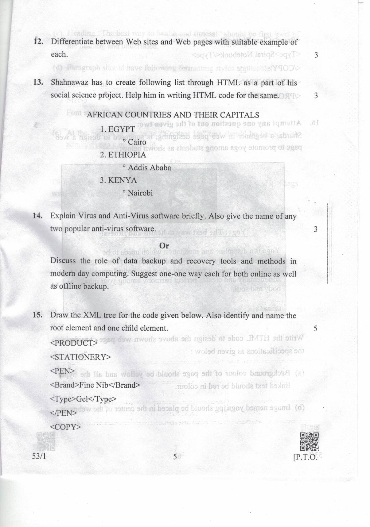 CBSE Class 10 53-1 FIT 2019 Question Paper - Page 5