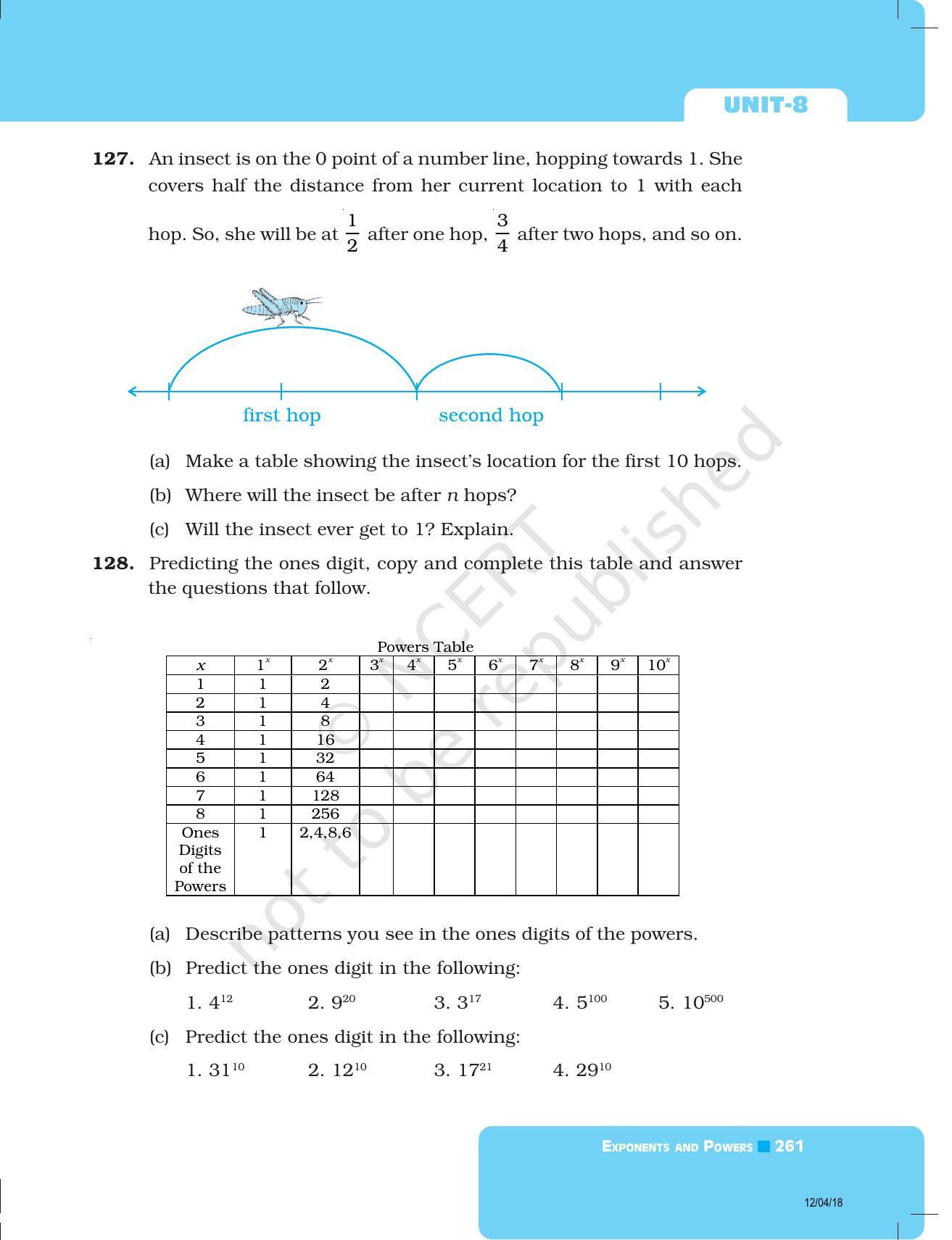 NCERT Exemplar Book for Class 8 Maths: Chapter 8- Exponents and Powers - Page 17