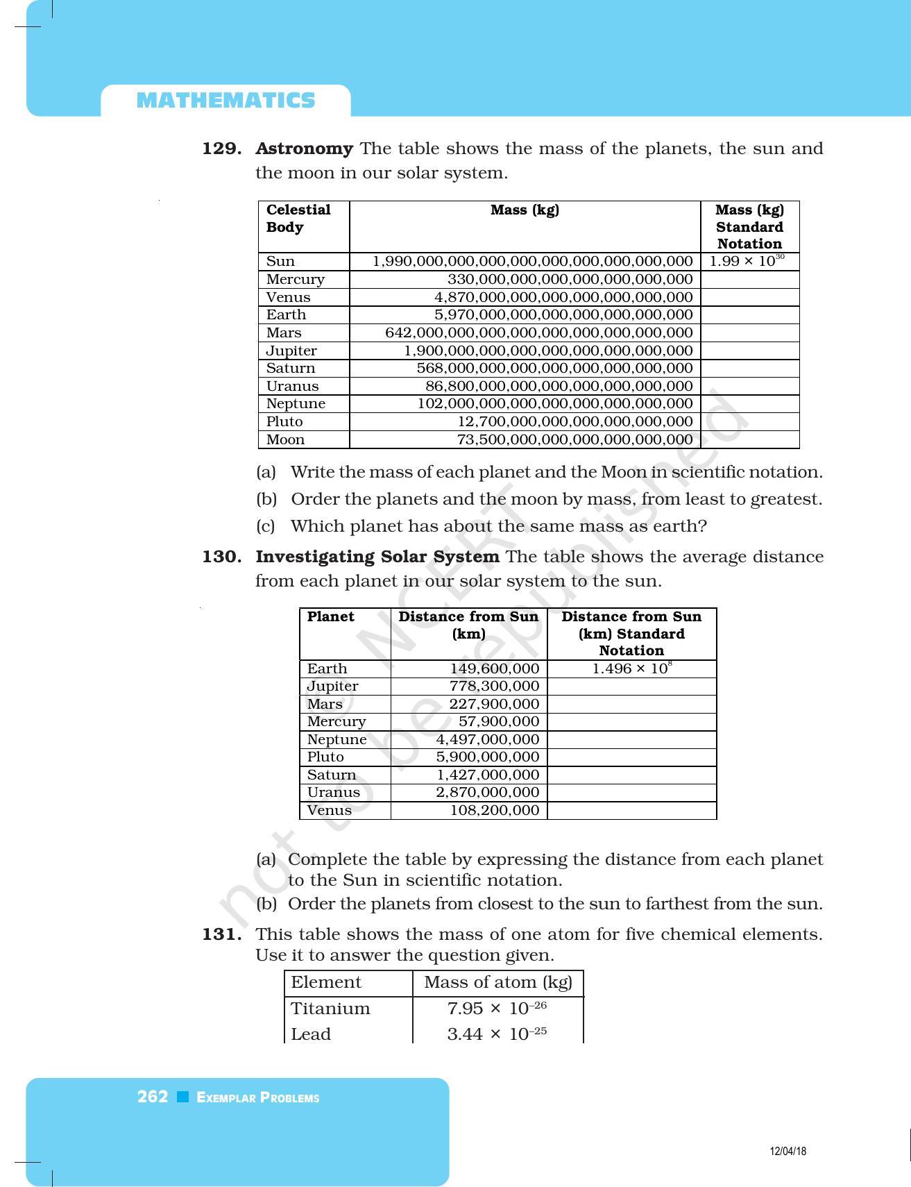NCERT Exemplar Book for Class 8 Maths: Chapter 8- Exponents and Powers - Page 18