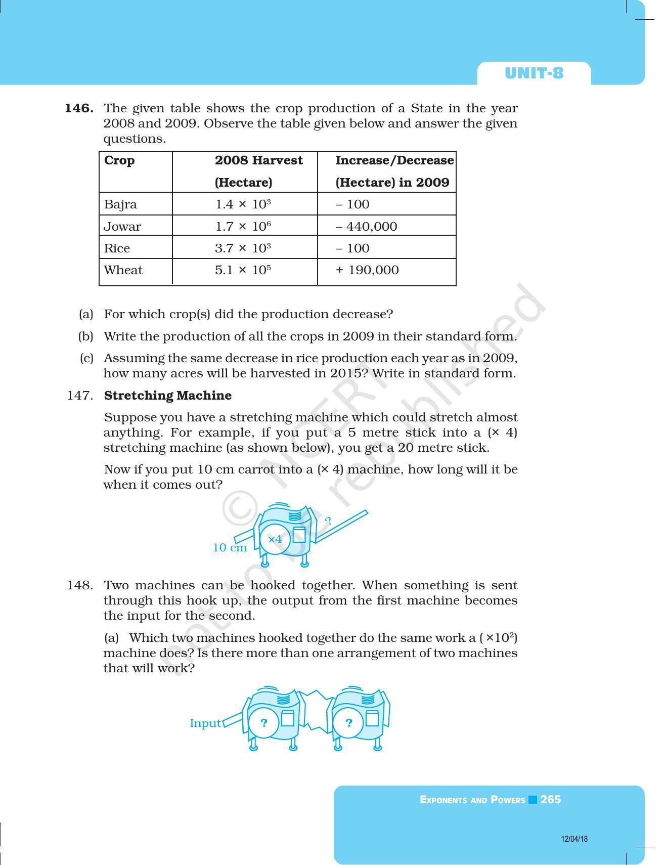 NCERT Exemplar Book for Class 8 Maths: Chapter 8- Exponents and Powers - Page 21
