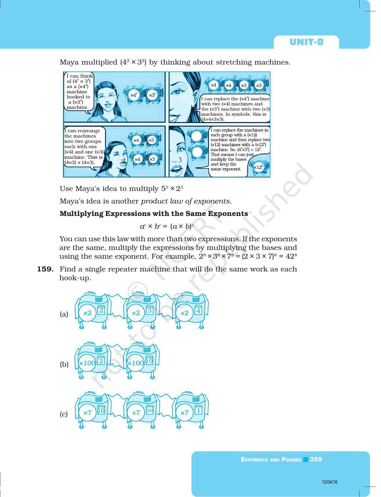 NCERT Exemplar Book for Class 8 Maths: Chapter 8- Exponents and Powers - Page 25