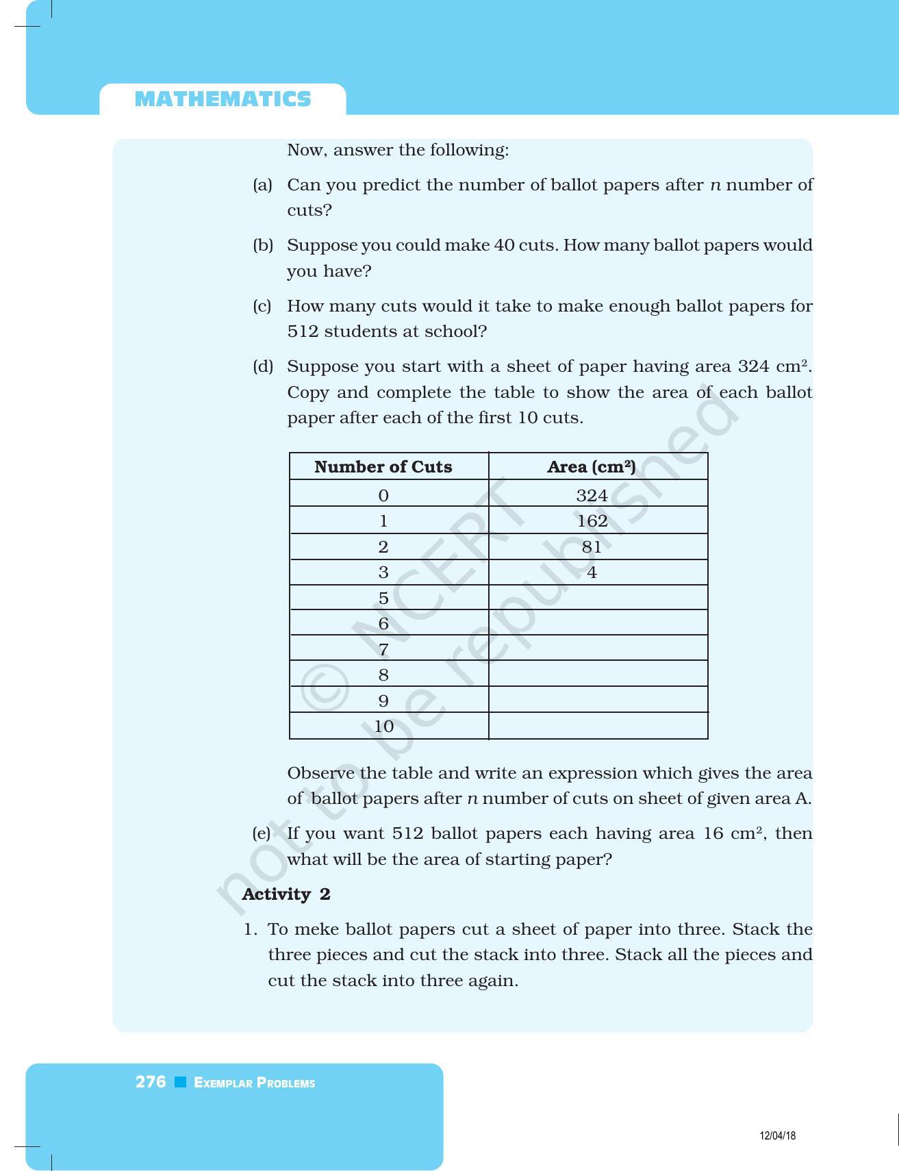 NCERT Exemplar Book for Class 8 Maths: Chapter 8- Exponents and Powers - Page 32