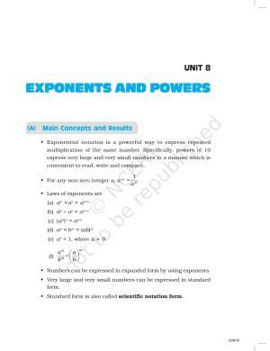 NCERT Exemplar Book for Class 8 Maths: Chapter 8- Exponents and Powers