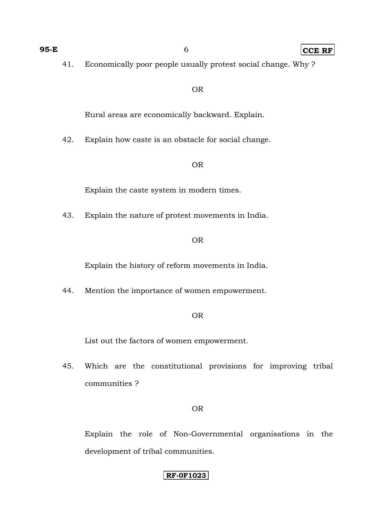 Karnataka SSLC SOCIOLOGY - ENGLISH (95-E CCE RF_sp1) April 2017 Question Paper - Page 6