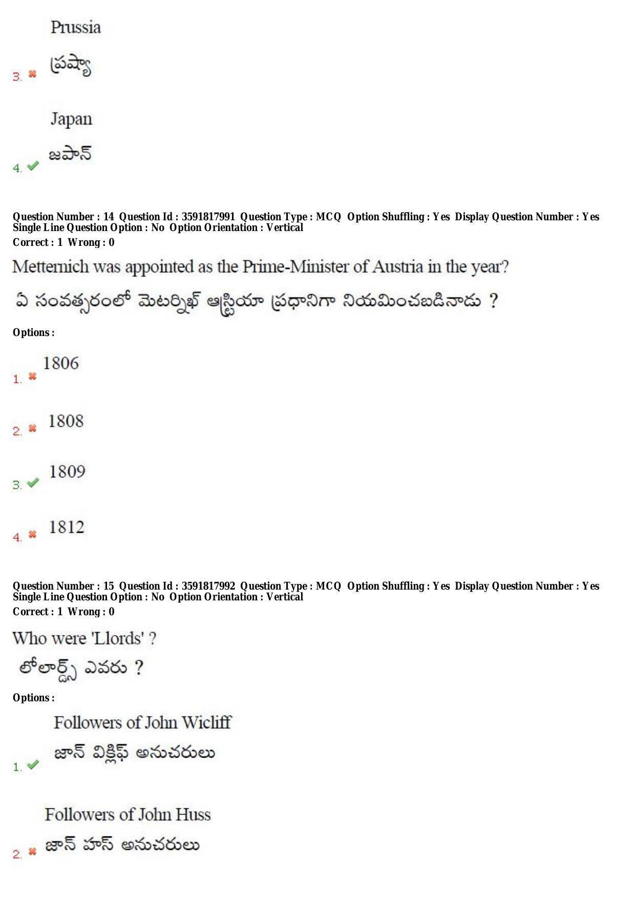 TS CPGET 2018 M.A. History (Shift 1) Question Paper with Answer Key - Page 9
