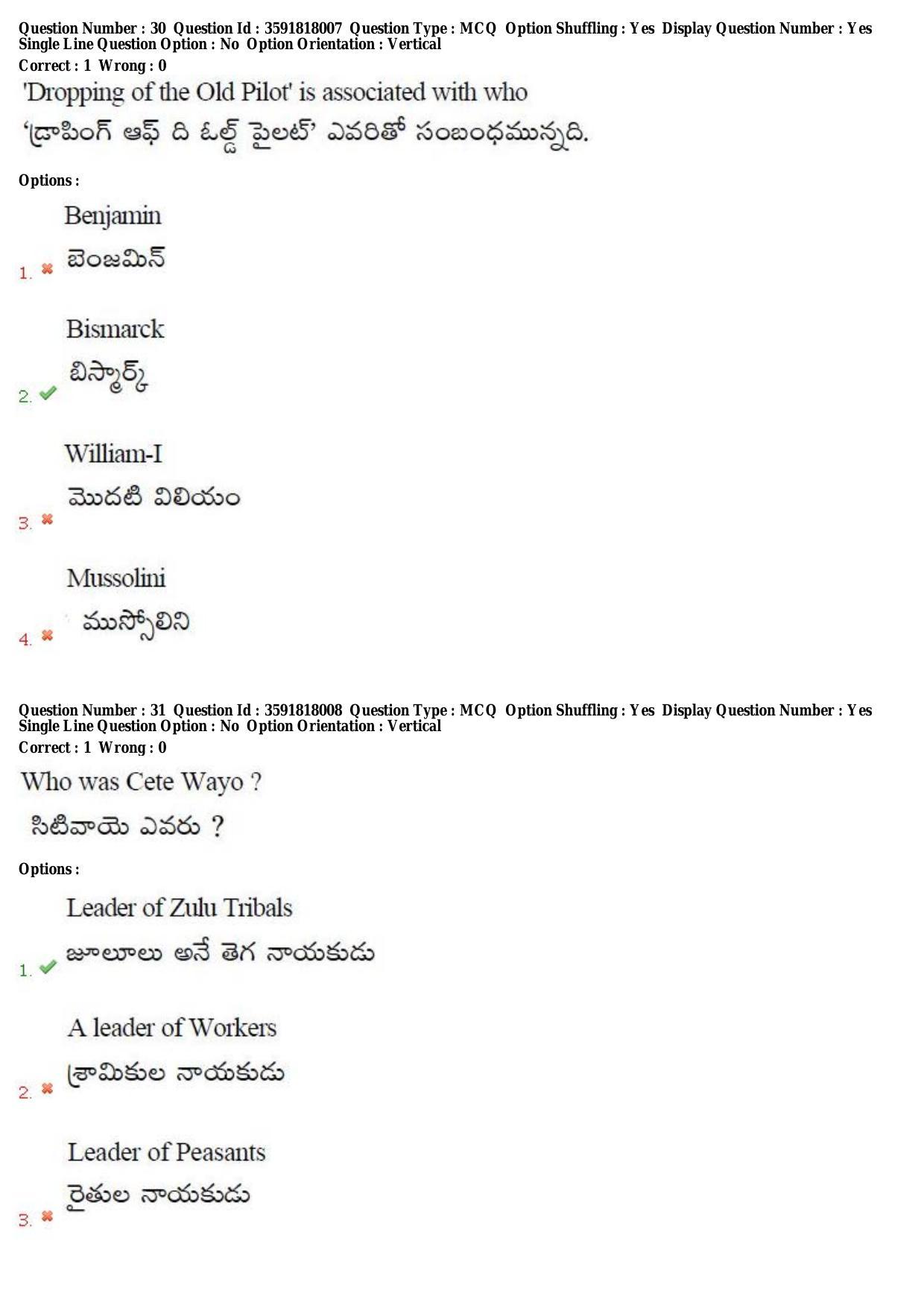 TS CPGET 2018 M.A. History (Shift 1) Question Paper with Answer Key - Page 18