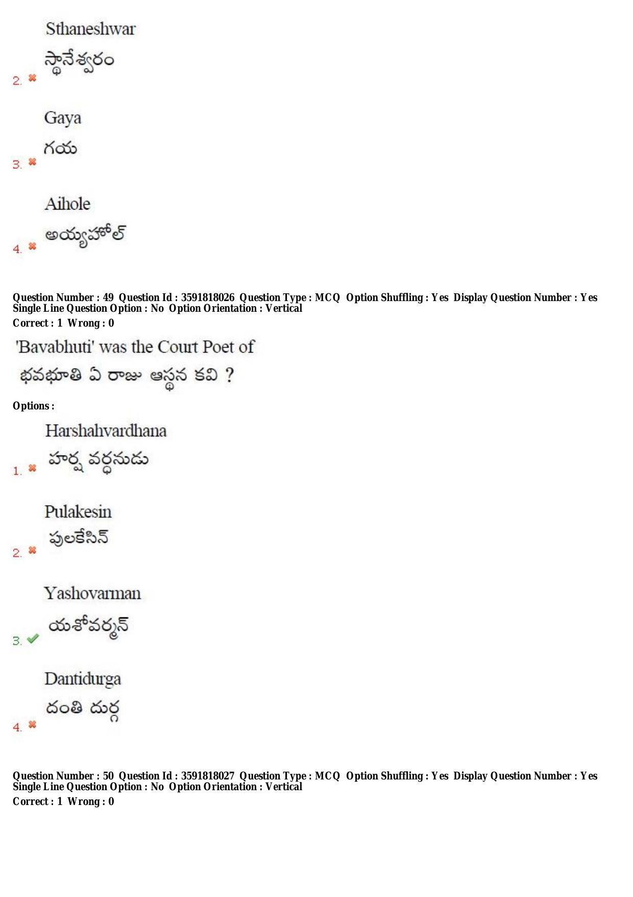 TS CPGET 2018 M.A. History (Shift 1) Question Paper with Answer Key - Page 29