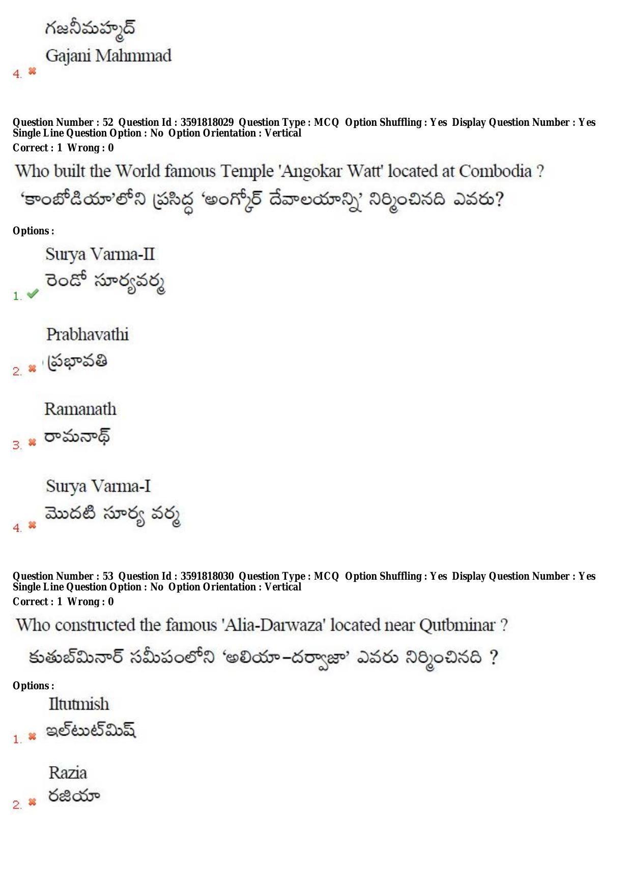 TS CPGET 2018 M.A. History (Shift 1) Question Paper with Answer Key - Page 31