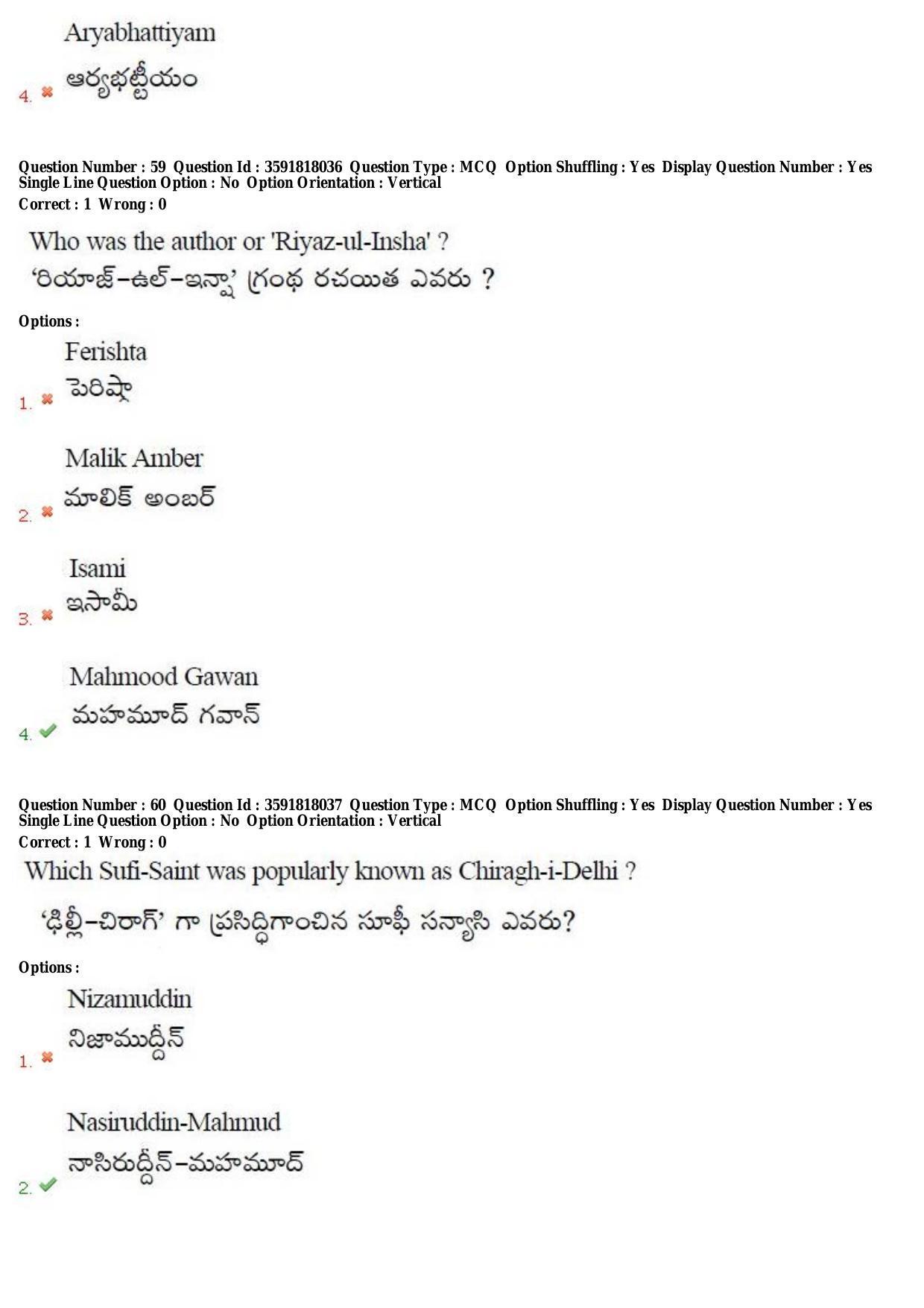 TS CPGET 2018 M.A. History (Shift 1) Question Paper with Answer Key - Page 35